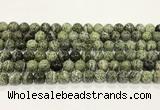 CSJ508 15.5 inches 8mm round green silver line jasper beads wholesale