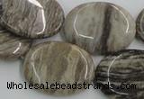 CSL06 15.5 inches 22*30mm oval silver leaf jasper beads wholesale