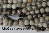 CSL10 15.5 inches 4mm round silver leaf jasper beads wholesale