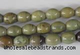 CSL103 15.5 inches 8*10mm rice silver leaf jasper beads wholesale