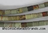 CSL111 15.5 inches 6*6mm column silver leaf jasper beads wholesale