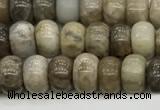 CSL126 15.5 inches 4*6mm rondelle sliver leaf jasper beads