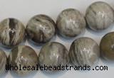 CSL14 15.5 inches 14mm round silver leaf jasper beads wholesale