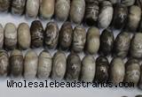 CSL19 15.5 inches 6*12mm rondelle silver leaf jasper beads wholesale