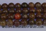 CSL220 15.5 inches 4mm round gold leaf jasper beads wholesale