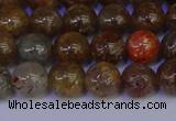 CSL222 15.5 inches 8mm round gold leaf jasper beads wholesale