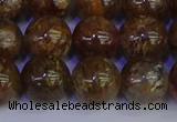 CSL225 15.5 inches 14mm round gold leaf jasper beads wholesale