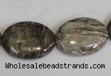 CSL45 15.5 inches 18*25mm oval silver leaf jasper beads wholesale