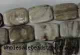 CSL68 15.5 inches 13*18mm rectangle silver leaf jasper beads wholesale