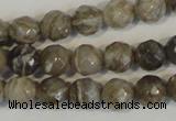 CSL91 15.5 inches 6mm faceted round silver leaf jasper beads wholesale