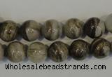 CSL92 15.5 inches 10mm round silver leaf jasper beads wholesale