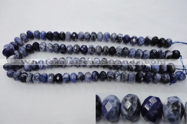 CSO353 15.5 inches 8*12mm faceted rondelle natural sodalite beads