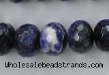 CSO356 15.5 inches 12*16mm faceted rondelle natural sodalite beads