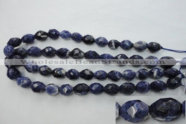 CSO368 15.5 inches 12*16mm faceted nuggets natural sodalite beads