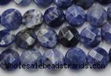 CSO37 15.5 inches 10mm faceted coin sodalite gemstone beads