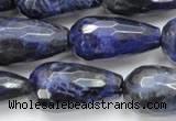 CSO38 15.5 inches 12*24mm faceted teardrop sodalite gemstone beads