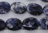 CSO390 15.5 inches 15*20mm faceted oval natural sodalite beads