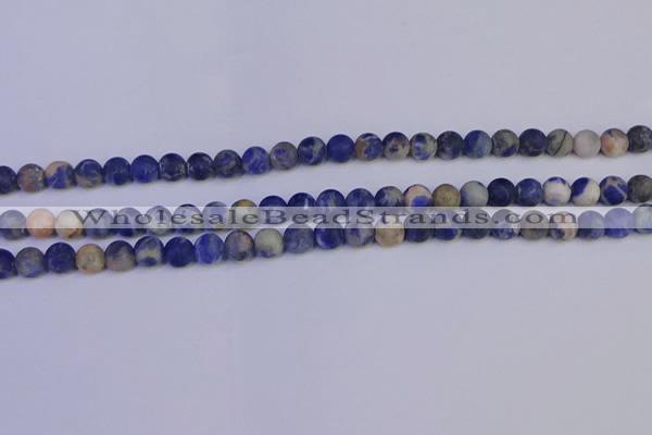 CSO521 15.5 inches 6mm round matte orange sodalite beads wholesale