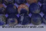 CSO524 15.5 inches 12mm round matte orange sodalite beads wholesale