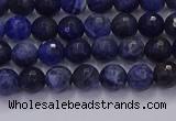 CSO600 15.5 inches 4mm faceted round sodalite gemstone beads