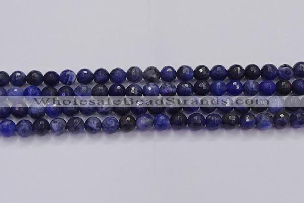 CSO602 15.5 inches 8mm faceted round sodalite gemstone beads