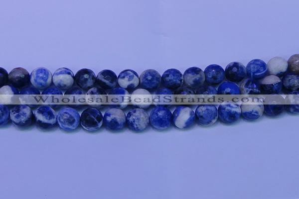 CSO625 15.5 inches 14mm faceted round AB grade sodalite beads