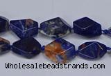 CSO640 15.5 inches 10*12mm - 12*16mm freeform orange sodalite beads