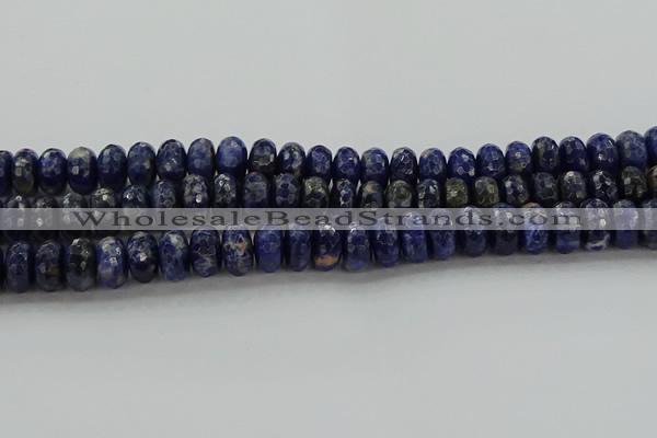 CSO664 15.5 inches 7*12mm faceted rondelle sodalite gemstone beads