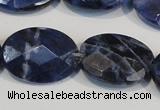 CSO68 15.5 inches 13*18mm faceted oval sodalite gemstone beads wholesale