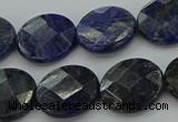 CSO708 15.5 inches 16mm faceted coin sodalite gemstone beads