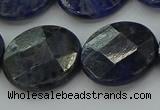 CSO710 15.5 inches 20mm faceted coin sodalite gemstone beads