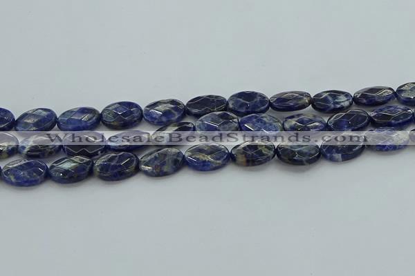 CSO717 15.5 inches 12*16mm faceted oval sodalite gemstone beads