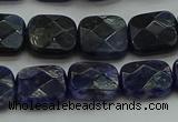 CSO725 15.5 inches 10*10mm faceted square sodalite gemstone beads