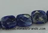 CSO726 15.5 inches 12*12mm faceted square sodalite gemstone beads