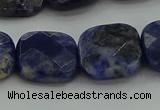 CSO727 15.5 inches 14*14mm faceted square sodalite gemstone beads