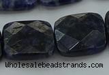 CSO729 15.5 inches 18*18mm faceted square sodalite gemstone beads