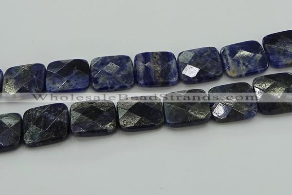 CSO731 15.5 inches 25*25mm faceted square sodalite gemstone beads