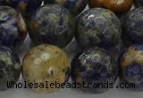 CSO756 15.5 inches 16mm faceted round orange sodalite beads