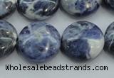 CSO81 15.5 inches 20mm flat round sodalite gemstone beads wholesale