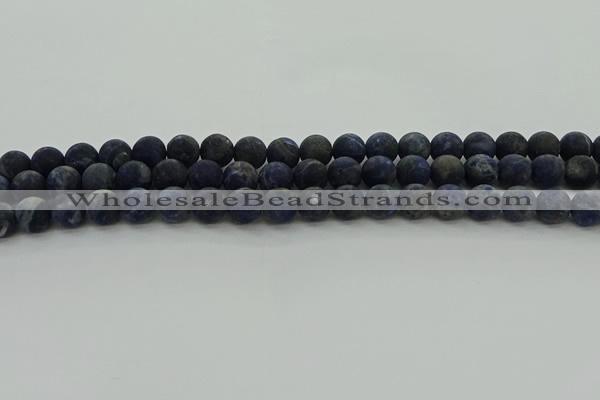 CSO812 15.5 inches 8mm round matte sodalite gemstone beads