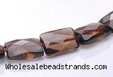 CSQ06 8*12mm faceted rectangle natural smoky quartz beads