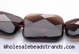 CSQ07 15*20mm faceted rectangle natural smoky quartz beads