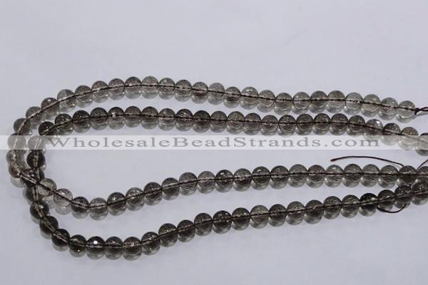 CSQ103 15.5 inches 8mm faceted round grade AA natural smoky quartz beads