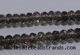 CSQ109 5*8mm faceted rondelle grade AA natural smoky quartz beads