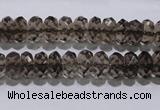 CSQ110 5*10mm faceted rondelle grade AA natural smoky quartz beads