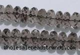 CSQ111 7*12mm faceted rondelle grade AA natural smoky quartz beads