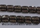 CSQ120 10*10mm facetad square grade AA natural smoky quartz beads