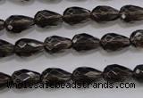 CSQ135 8*12mm faceted teardrop grade AA natural smoky quartz beads