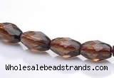 CSQ20 7*10mm faceted rice natural smoky quartz beads wholesale