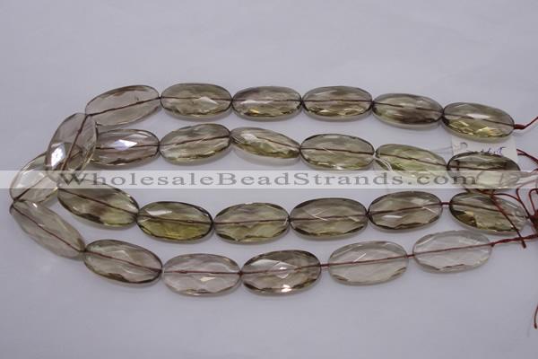 CSQ214 15*30mm faceted oval grade AA natural smoky quartz beads